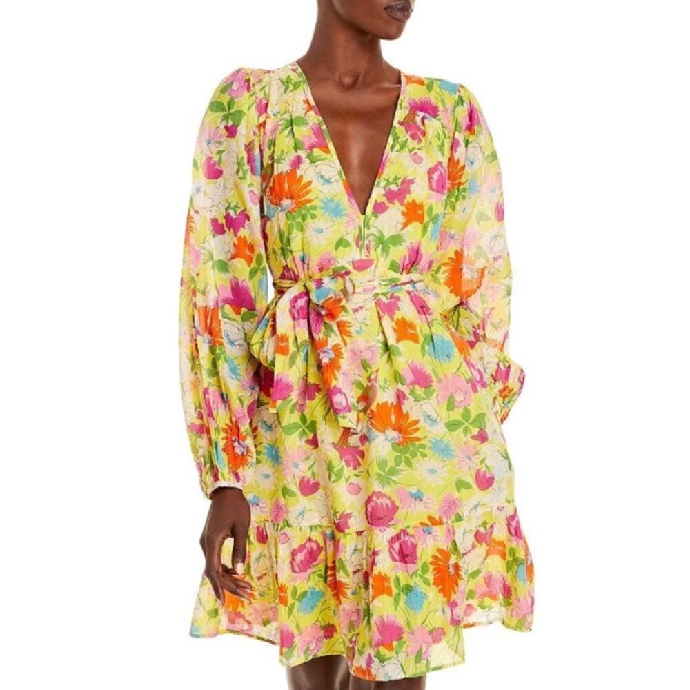 Banjanan Peony Dress Floral Fiesta Buttercup Cotton Self Belted Size Medium - Picture 2 of 12